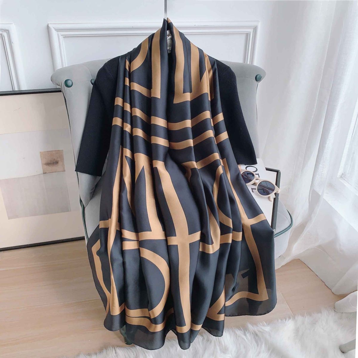 Bed Printed Silk Scarf – HeadScarf.pk