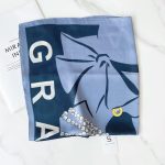 Blue Satin Silk Neck Scarf – view 2