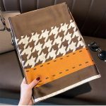 Rokō Brown Printed Silk Scarf – view 6