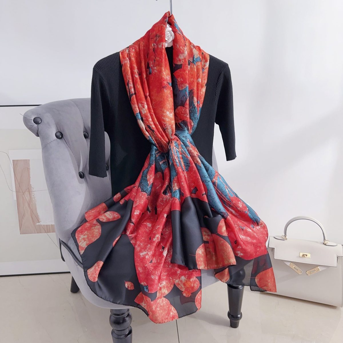 Fusion Printed Silk Scarf – HeadScarf.pk