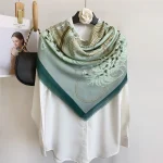 Rose Green Cotton-Feel Square Scarf – HeadScarf.pk