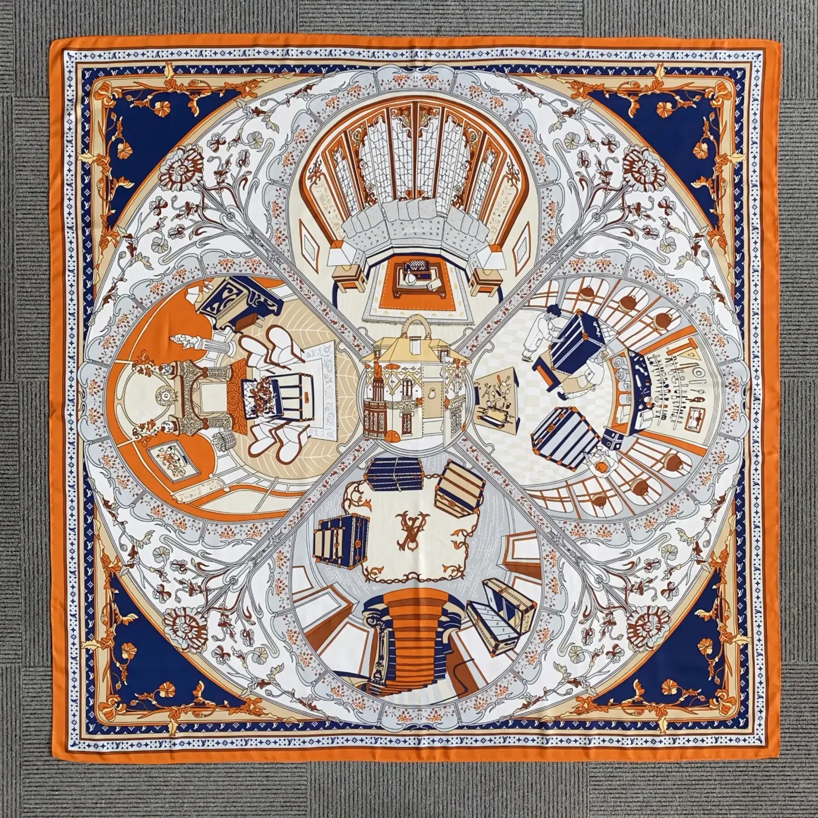 Blue Radiant Cotton-Feel Square Scarf – view 2