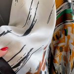 White Prime Printed Silk Scarf – view 6