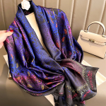 Blue Chic Printed Silk Scarf 2 – HeadScarf.pk