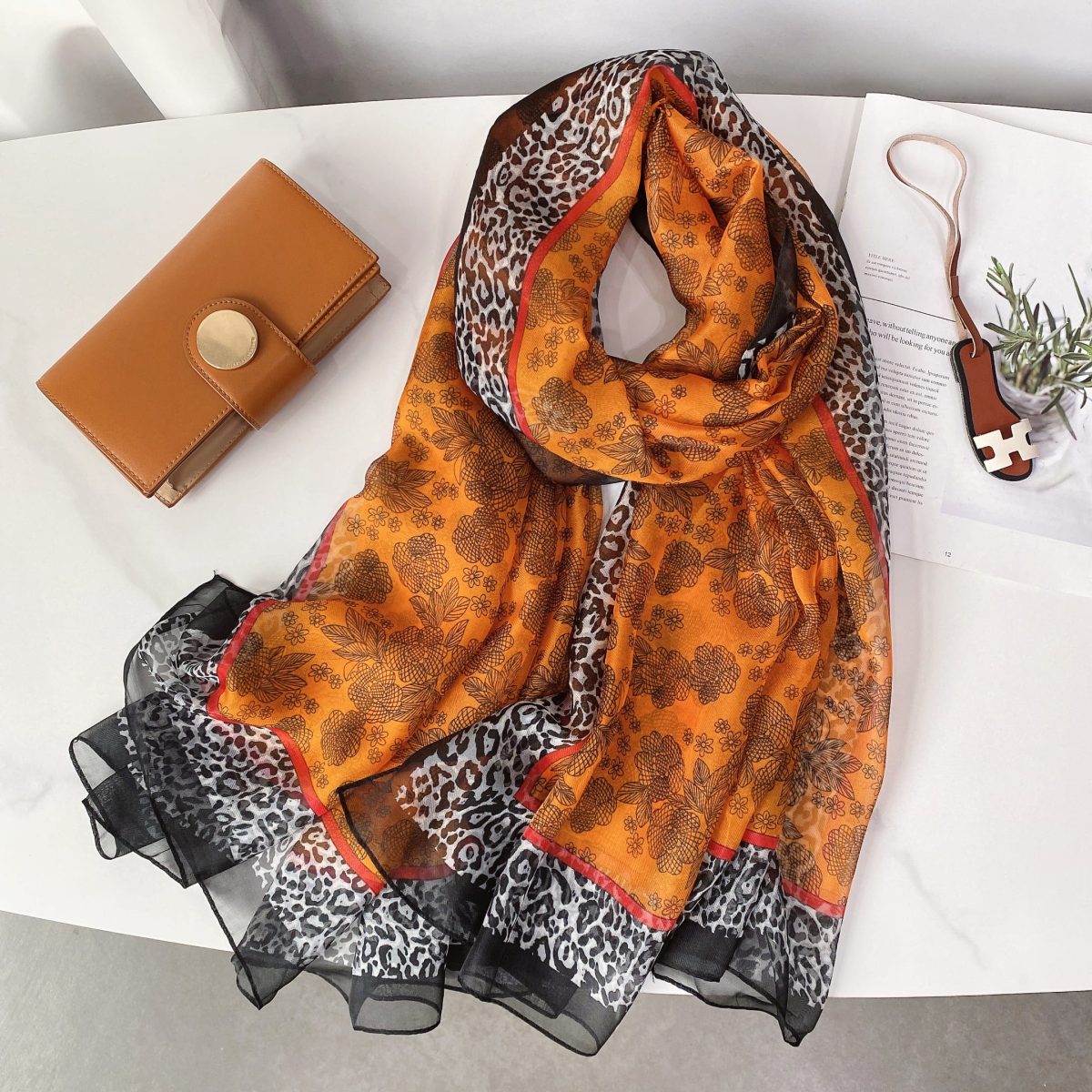 Bourbon Printed Chiffon Scarf – view 2