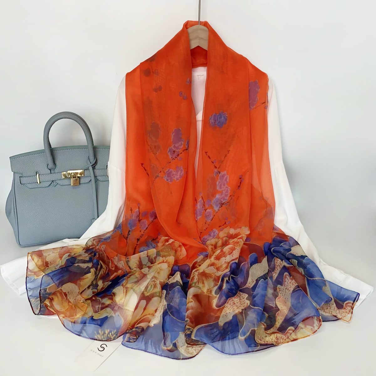 Rusty Petals Printed Chiffon Scarf – view 2