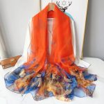 Rusty Petals Printed Chiffon Scarf – view 4