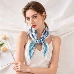 Blue Classic Satin Silk Neck Scarf – view 3