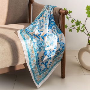 Blue Classic Satin Silk Neck Scarf – HeadScarf.pk