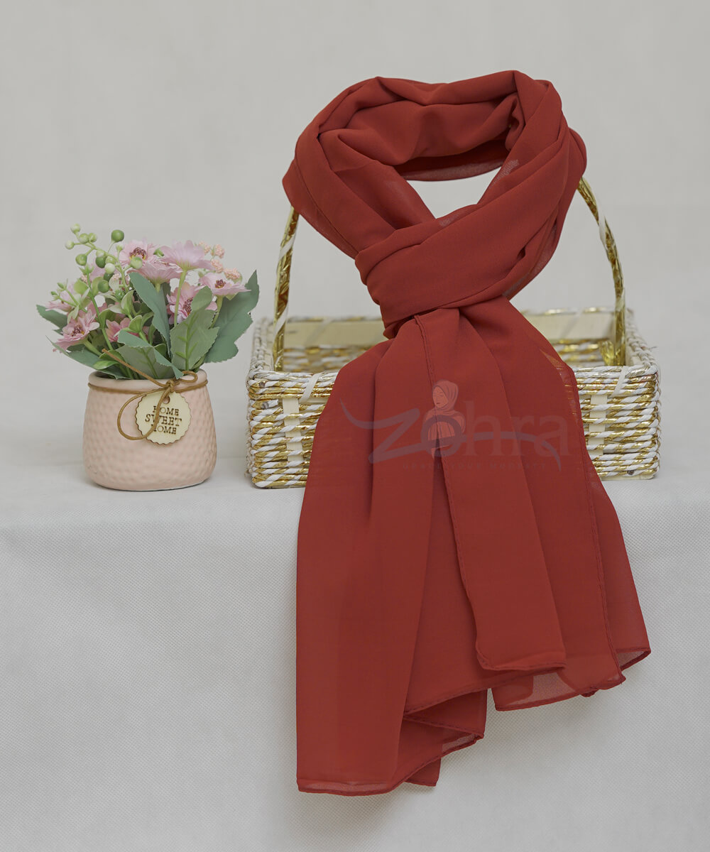 Brown Chic Georgette Chiffon Hijab – HeadScarf.pk