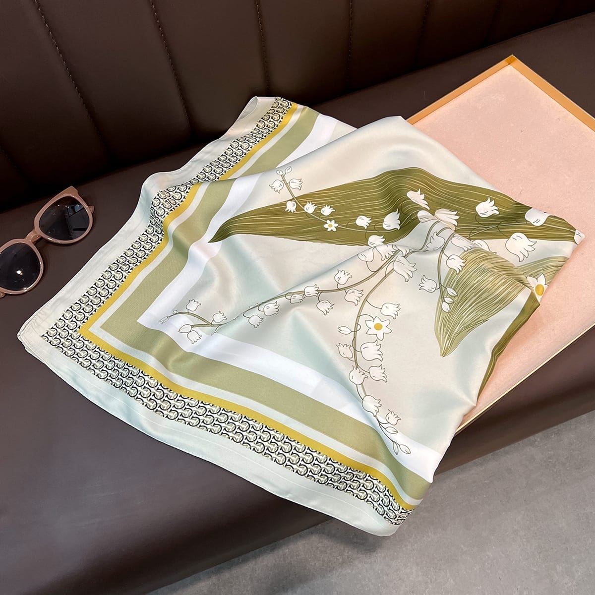 Orange Satin Silk Head Scarf – view 2