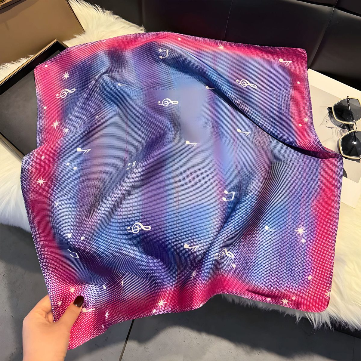 Blue Mystique Satin Silk Neck Scarf 2 – view 2