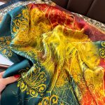 Green Elegance Printed Silk Scarf 2 – view 4