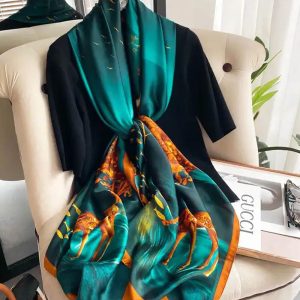 Blue Classic Printed Silk Scarf – HeadScarf.pk