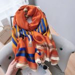 Terracotta Printed Cotton Scarf – view 2