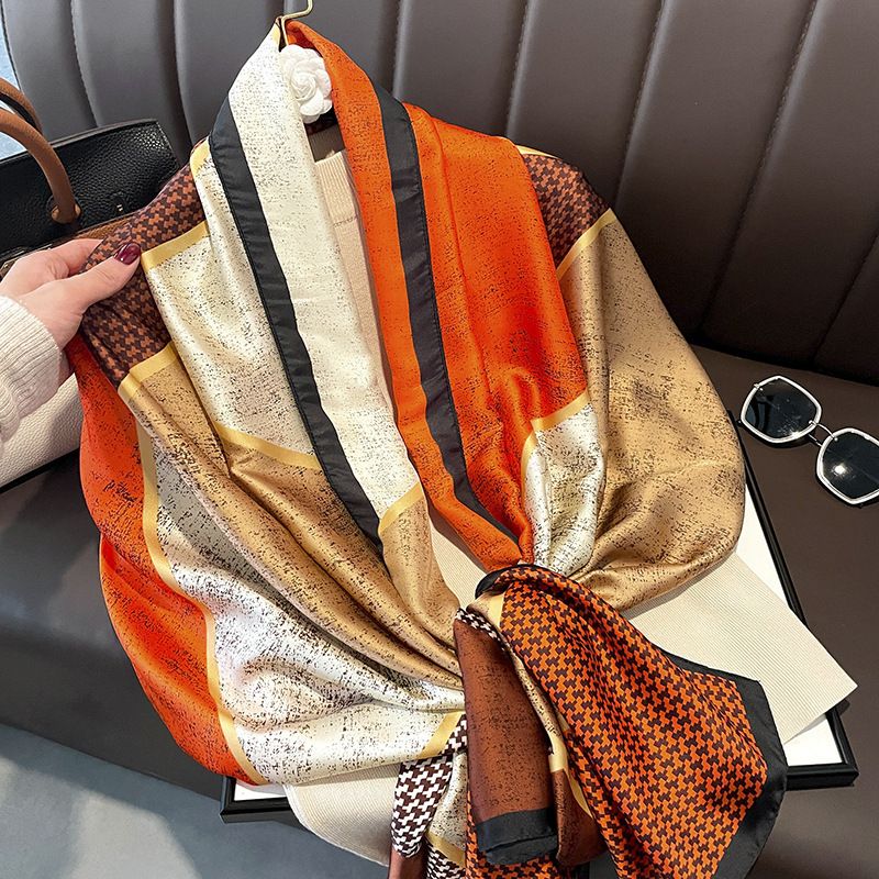 Orange Prime Printed Silk Scarf – HeadScarf.pk