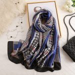 Blue Classic Printed Silk Scarf 4 – view 2