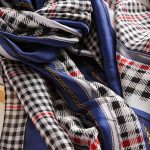 Blue Classic Printed Silk Scarf 4 – view 4
