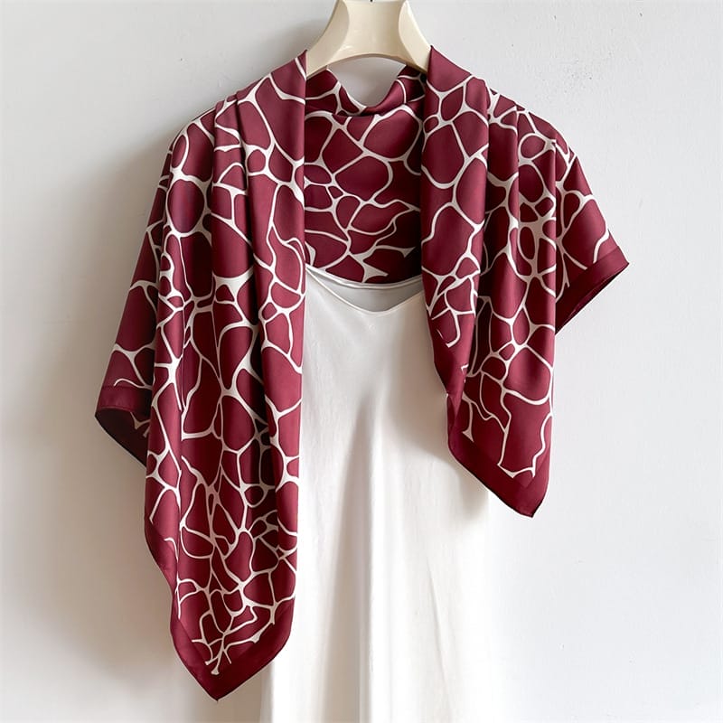 St Red Satin Silk Head Scarf – view 2