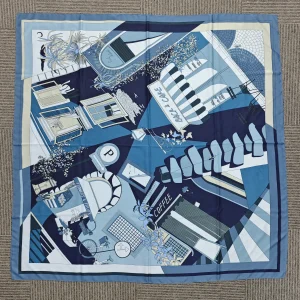 Blue Classic Cotton-Feel Square Scarf – HeadScarf.pk
