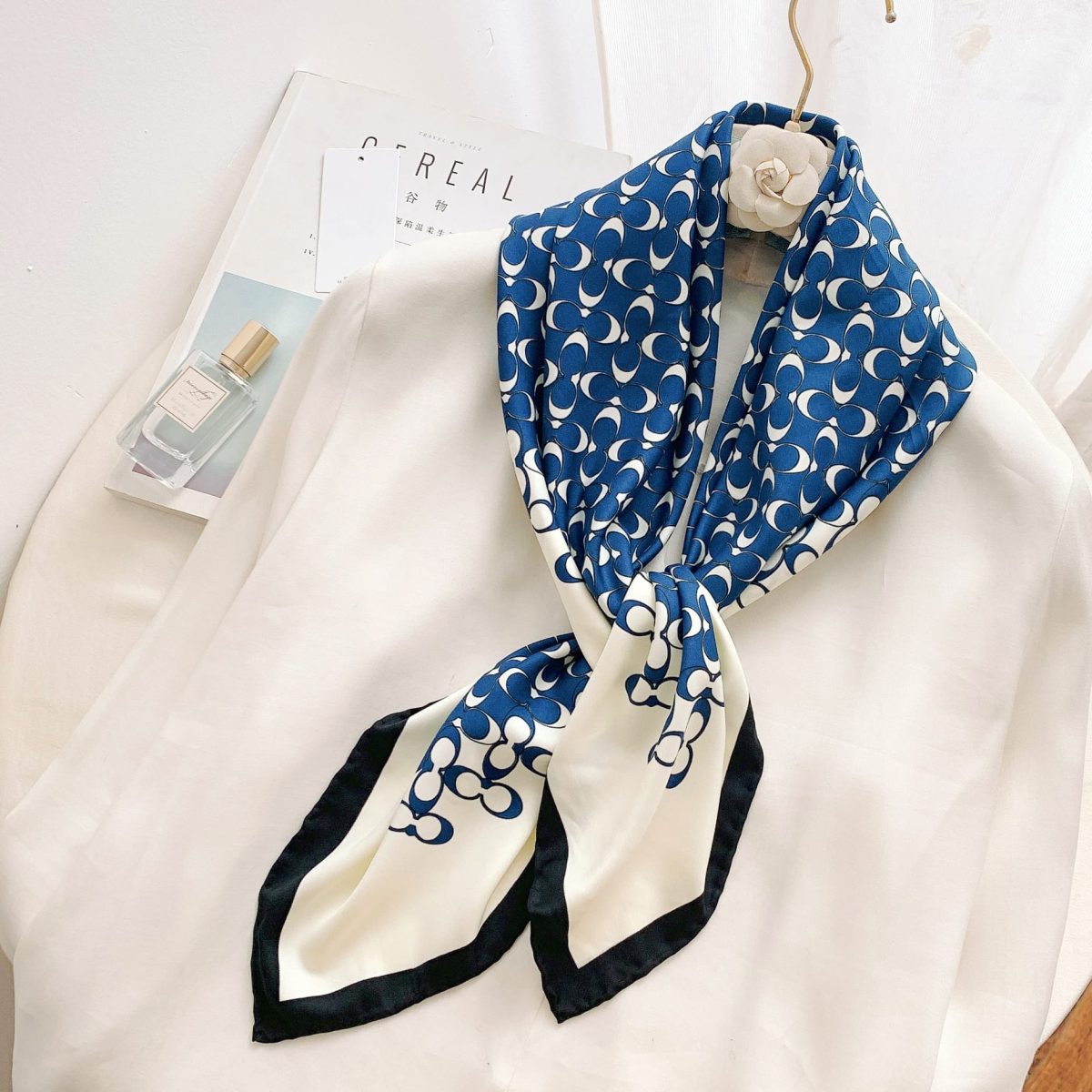 Gold Satin Silk Head Scarf – view 2
