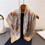 Brown Elite Satin Silk Neck Scarf – view 2