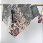 Grey Cotton-Blend Bandana Scarf – view 3