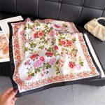 White Classic Satin Silk Neck Scarf 2 – view 2