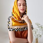 Brown Satin Silk Head Scarf – view 5