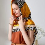 Brown Satin Silk Head Scarf – view 7