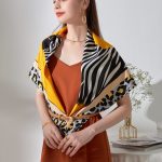 Brown Satin Silk Head Scarf – view 8
