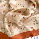 Brown Elegance Satin Silk Neck Scarf – view 3