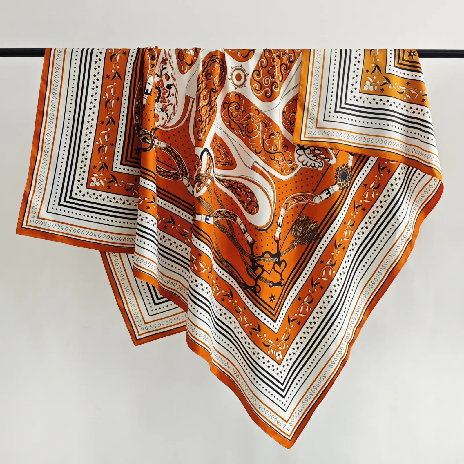 Orange Prime Cotton-Feel Square Scarf – view 2