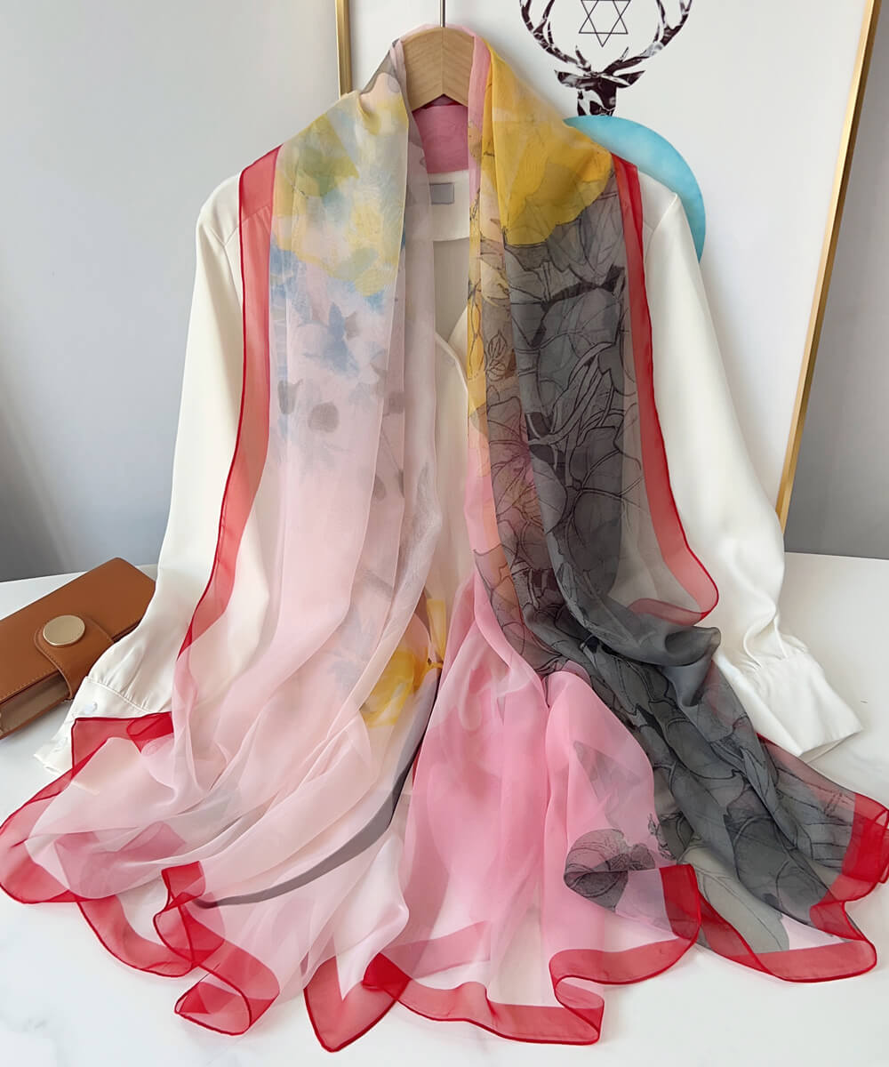 Rose Printed Chiffon Scarf – view 2