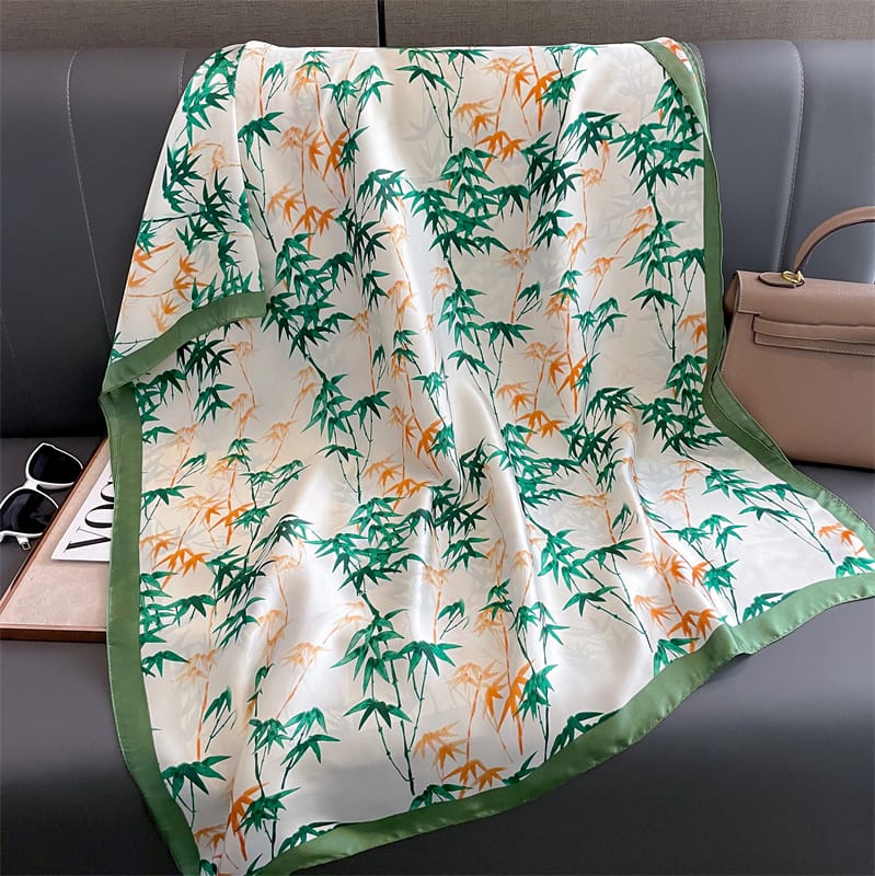 Green Luxe Printed Silk Scarf – view 2
