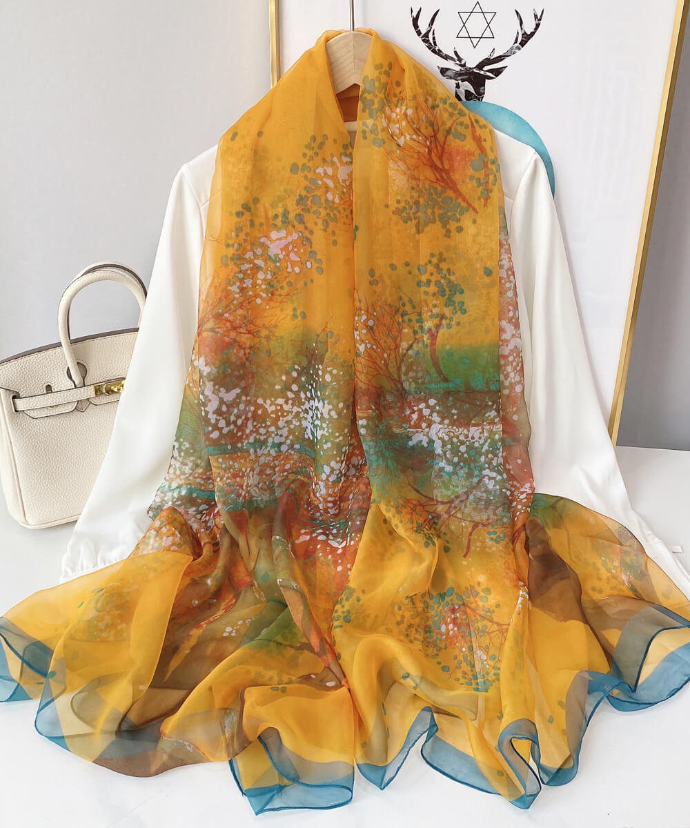 Tree Printed Chiffon Scarf – view 2