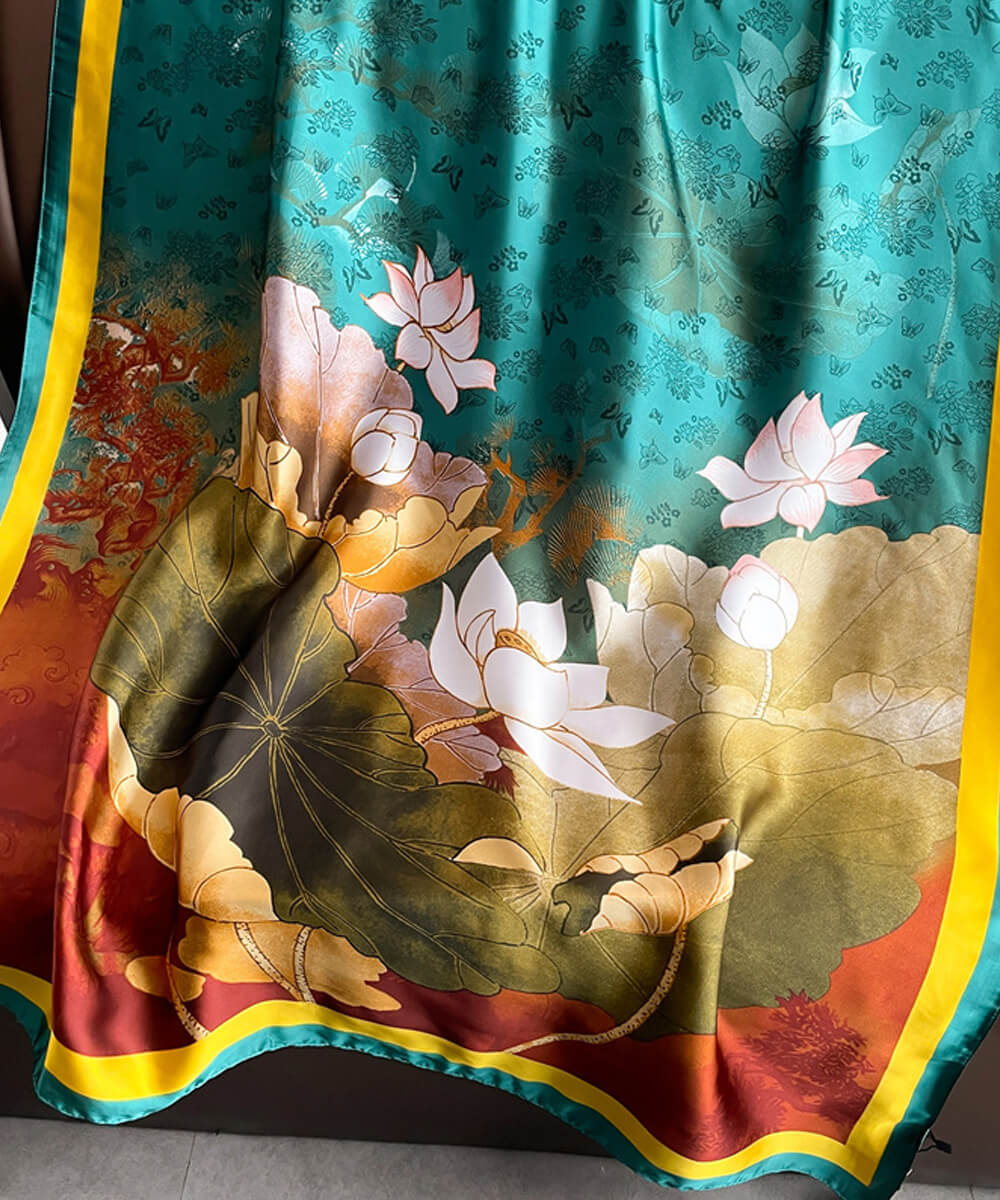 Blue Classic Printed Silk Scarf 2 – view 2