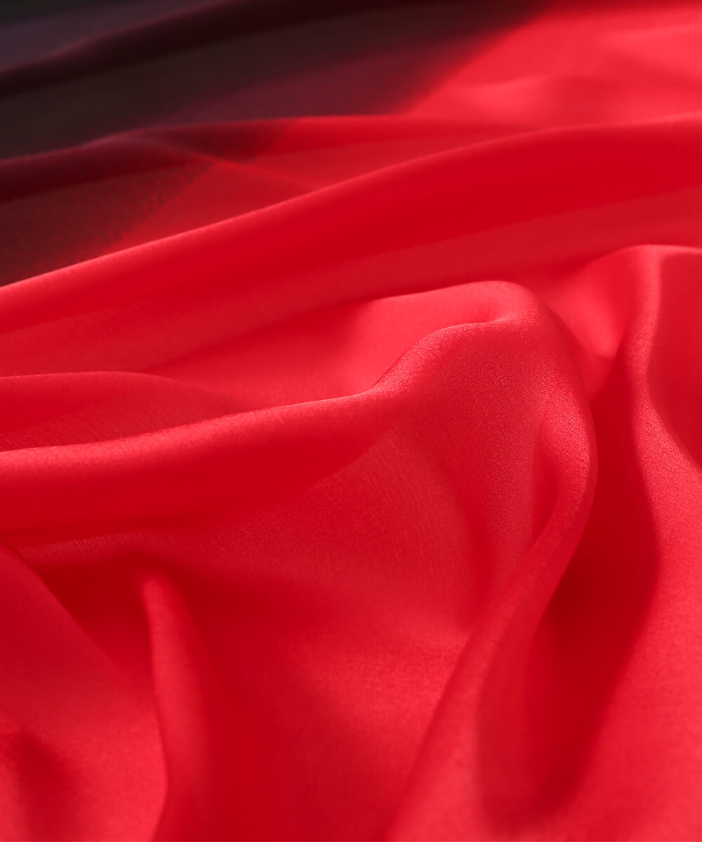 Red Radiant Printed Silk Scarf – view 2