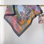 Pink Aura Cotton-Blend Bandana Scarf – view 3
