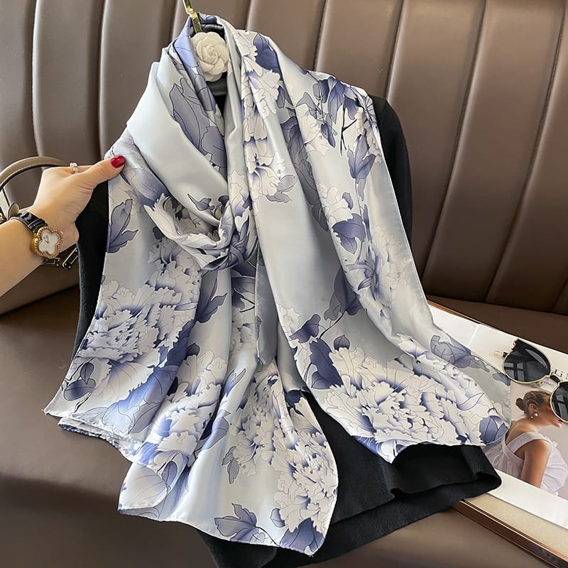 Lake Printed Silk Scarf – view 2