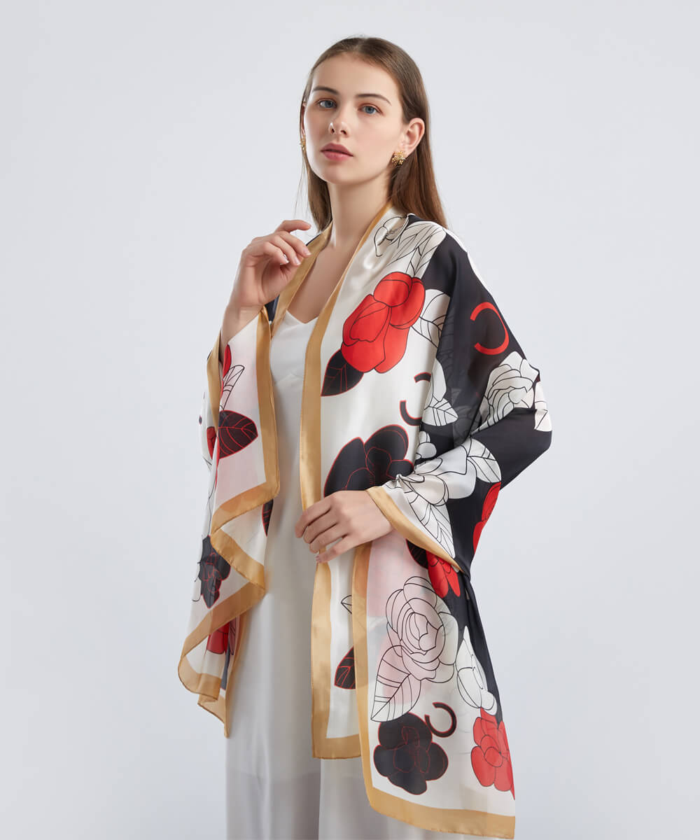 Smoke Printed Silk Scarf – view 2