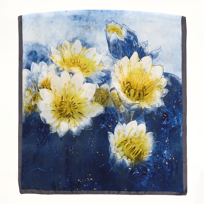 Blue Elegance Printed Silk Scarf – view 3
